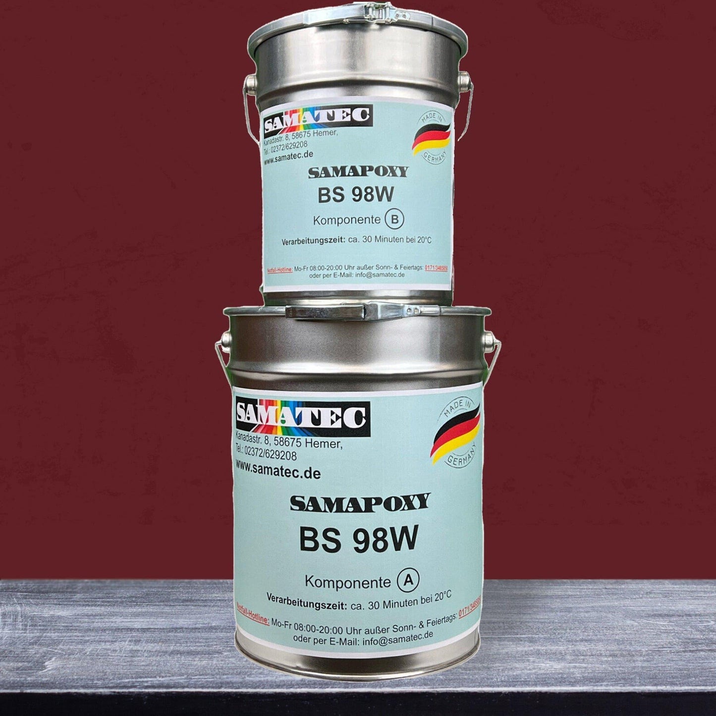 Betonfarbe Seidenmatt 2K | Innen, Boden | 32 Farben | von Samatec - Betonfarben Shop