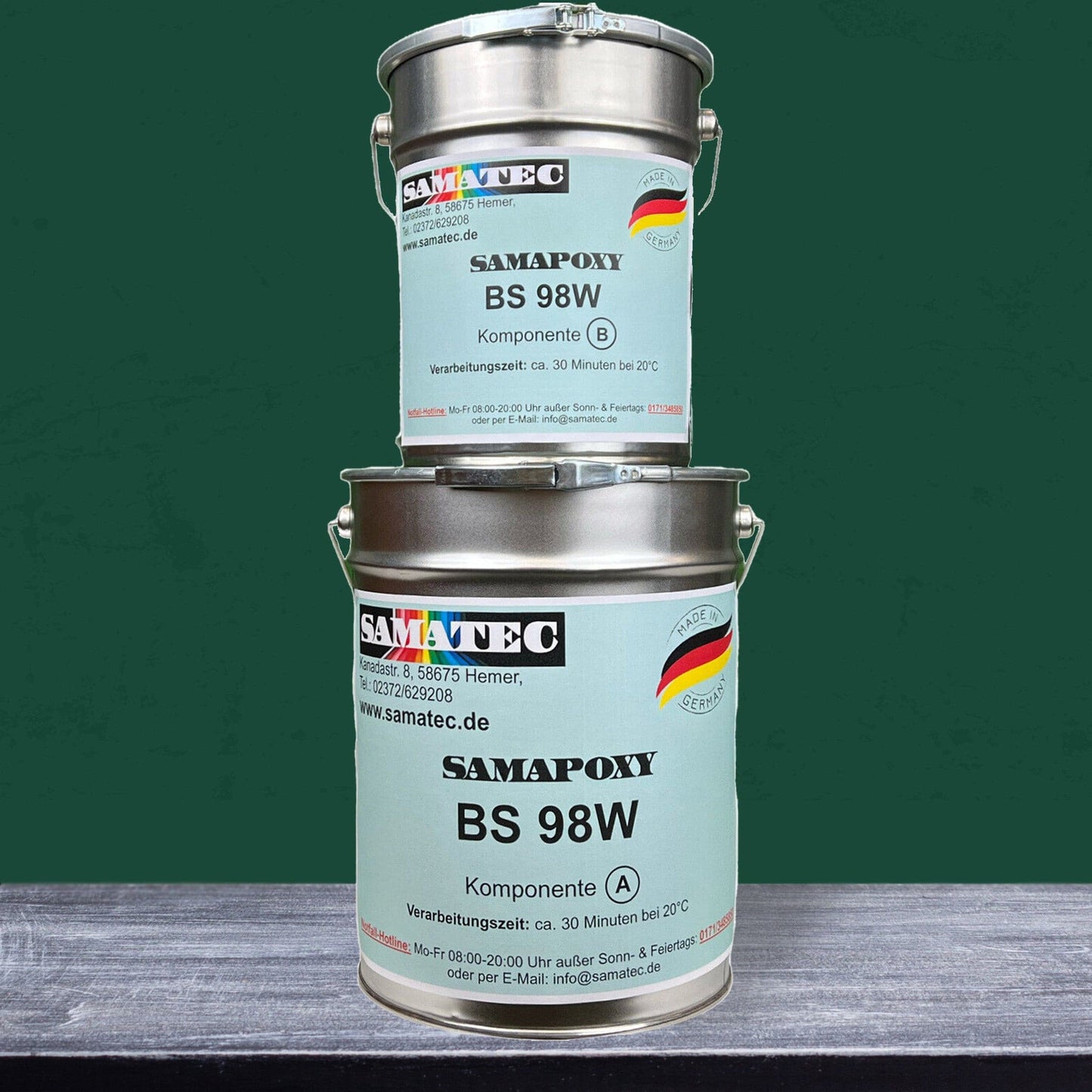 Betonfarbe Seidenmatt 2K | Innen, Boden | 32 Farben | von Samatec - Betonfarben Shop
