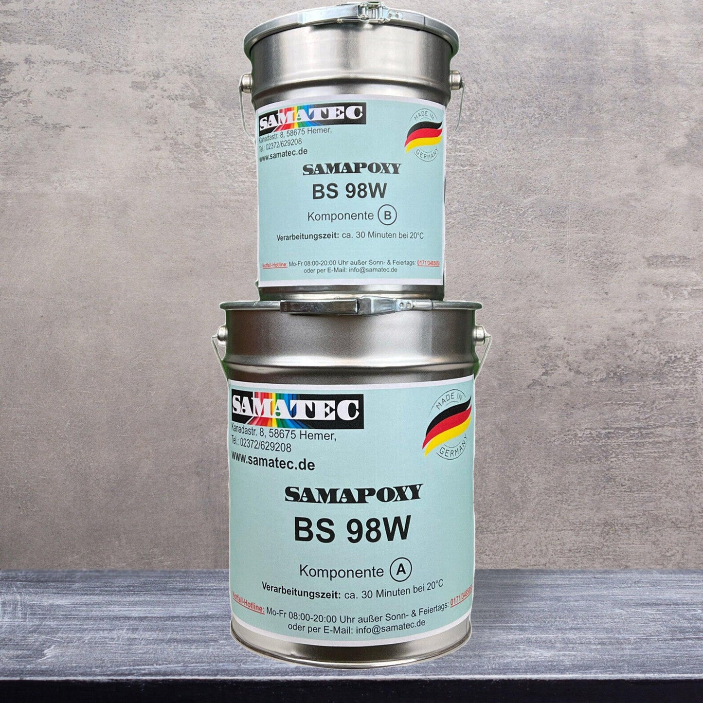 Betonfarbe Seidenmatt 2K | Innen, Boden | 32 Farben | von Samatec - Betonfarben Shop