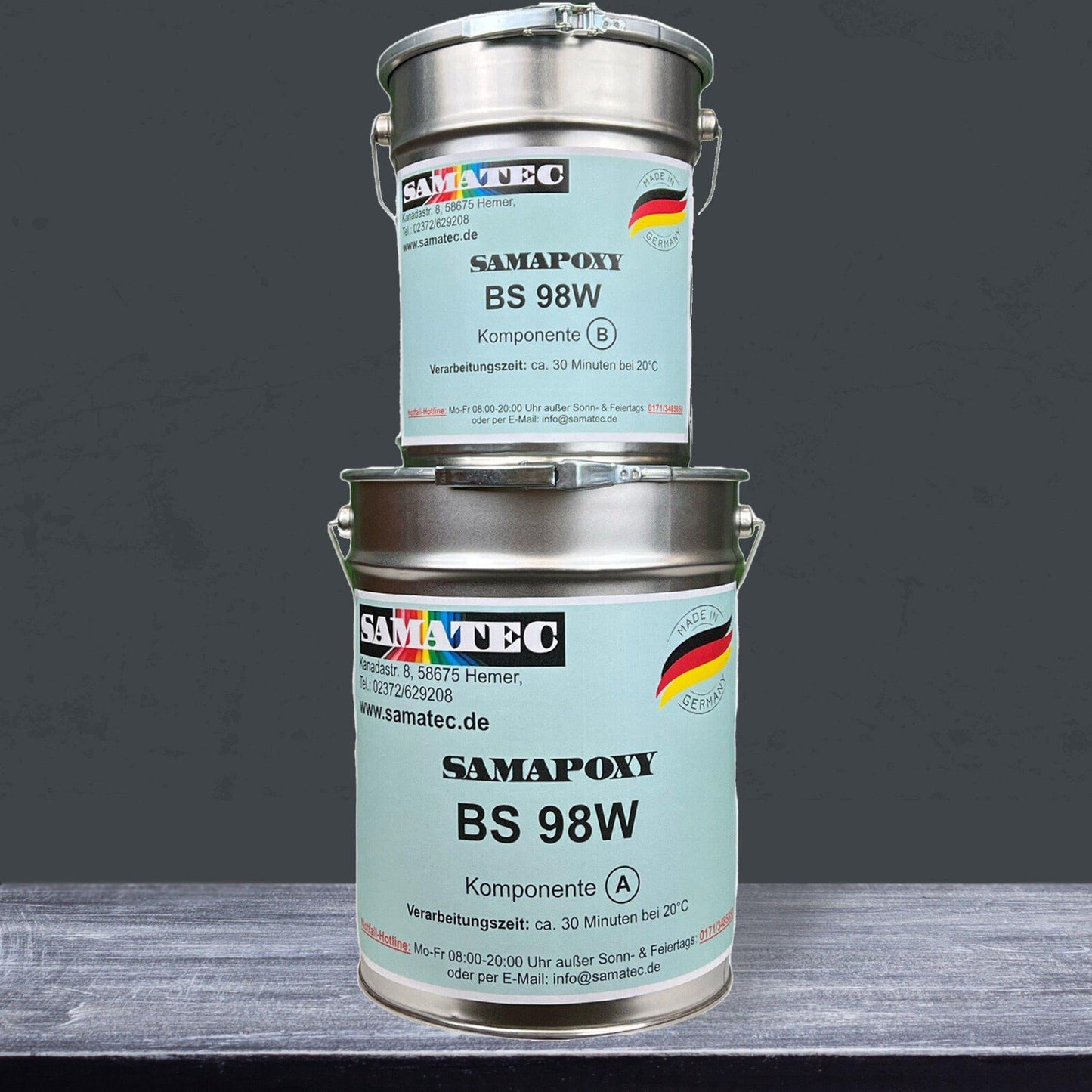 Betonfarbe Seidenmatt 2K | Innen, Boden | 32 Farben | von Samatec - Betonfarben Shop