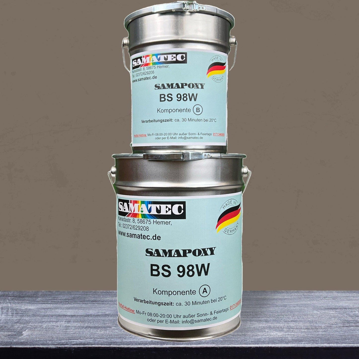 Betonfarbe Seidenmatt 2K | Innen, Boden | 32 Farben | von Samatec - Betonfarben Shop