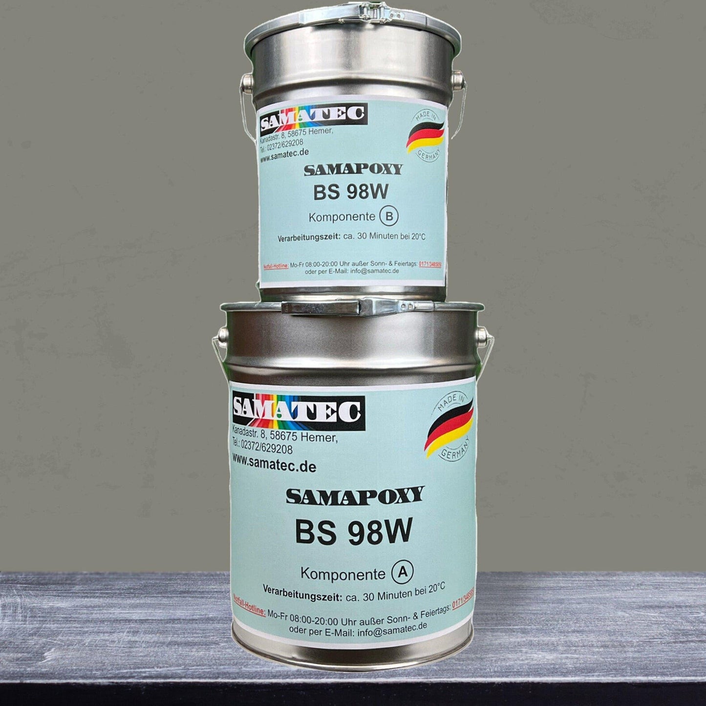 Betonfarbe Seidenmatt 2K | Innen, Boden | 32 Farben | von Samatec - Betonfarben Shop