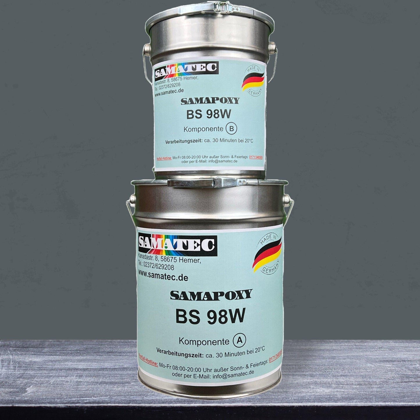 Betonfarbe Seidenmatt 2K | Innen, Boden | 32 Farben | von Samatec - Betonfarben Shop