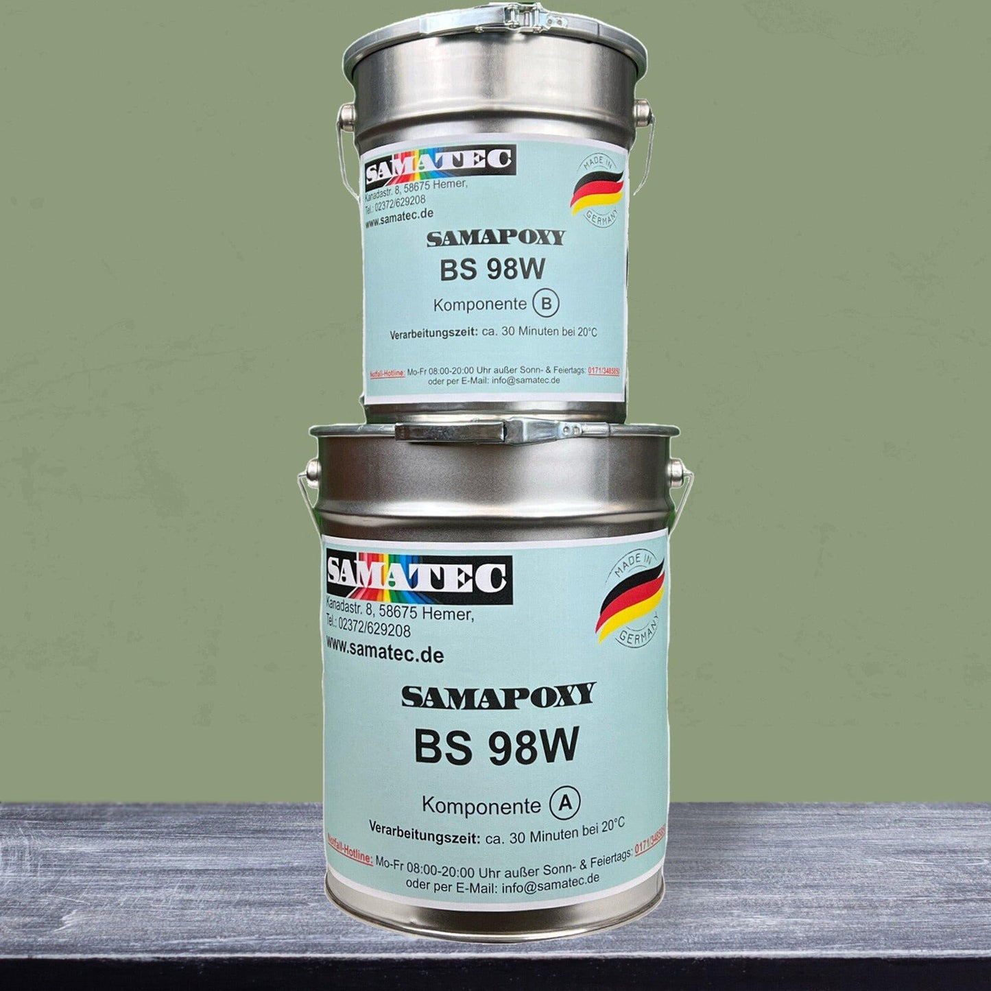 Betonfarbe Seidenmatt 2K | Innen, Boden | 32 Farben | von Samatec - Betonfarben Shop