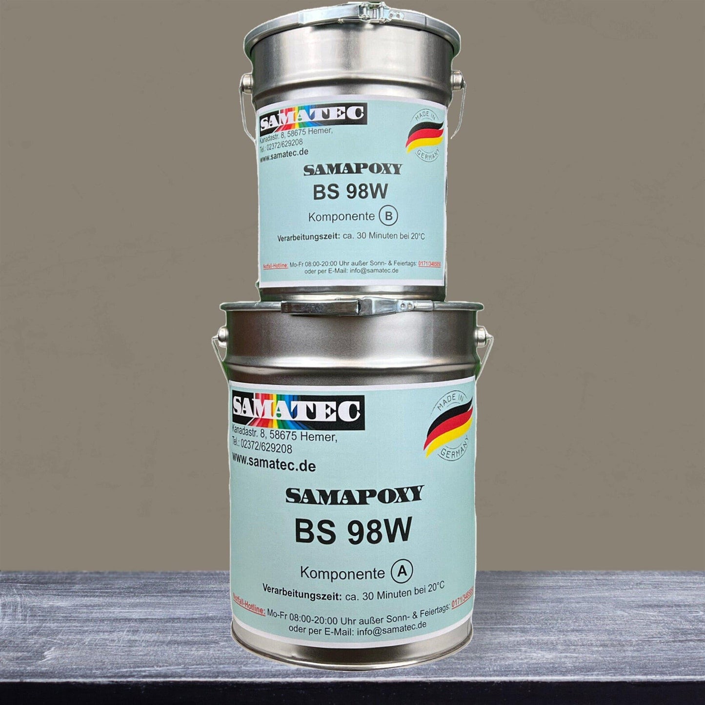 Betonfarbe Seidenmatt 2K | Innen, Boden | 32 Farben | von Samatec - Betonfarben Shop