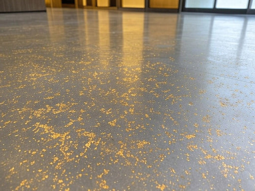 Luxuriös wirken: Gold- und Silberakzente auf Beton