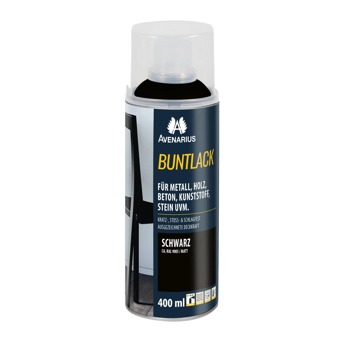 Avenarius Buntlack 400ml - RAL9005 Schwarz Matt
