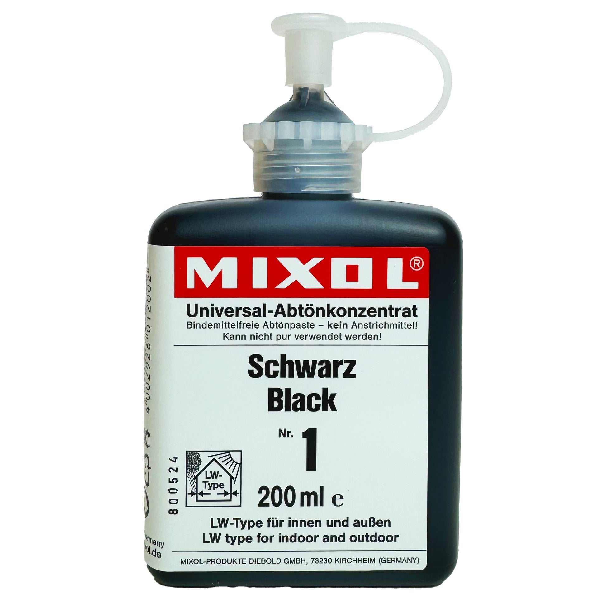 Abtönkonzentrat Farbpigmente Flüssig Schwarz