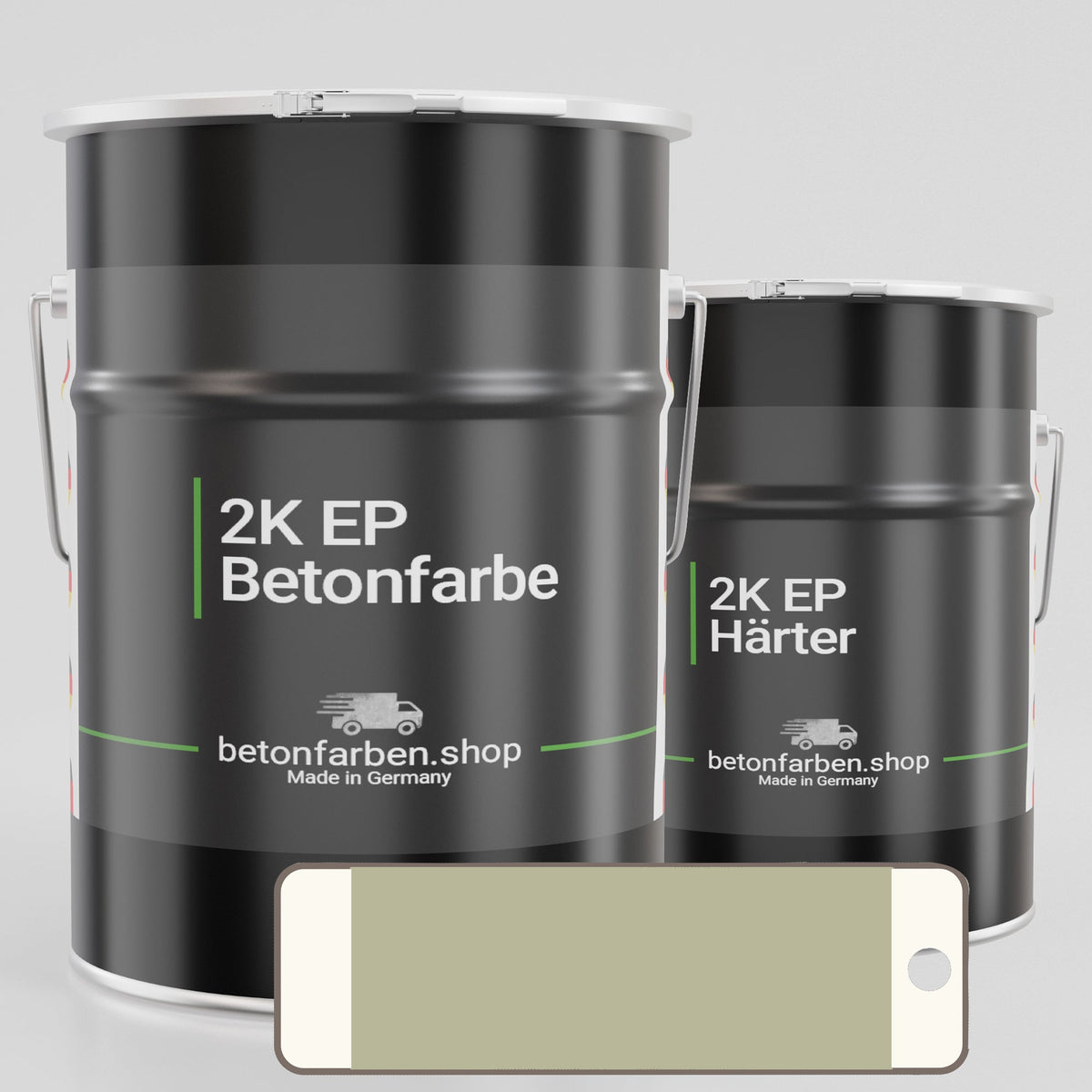 Farbmuster Betonfarbe 2K Epoxid RAL7032 Kieselgrau