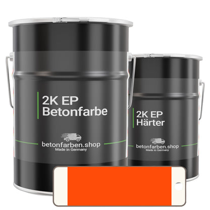 Farbmuster Betonfarbe 2K Epoxid RAL2009 Verkehrsorange