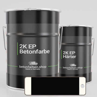Farbmuster Betonfarbe 2K Epoxid RAL9005 Tiefschwarz