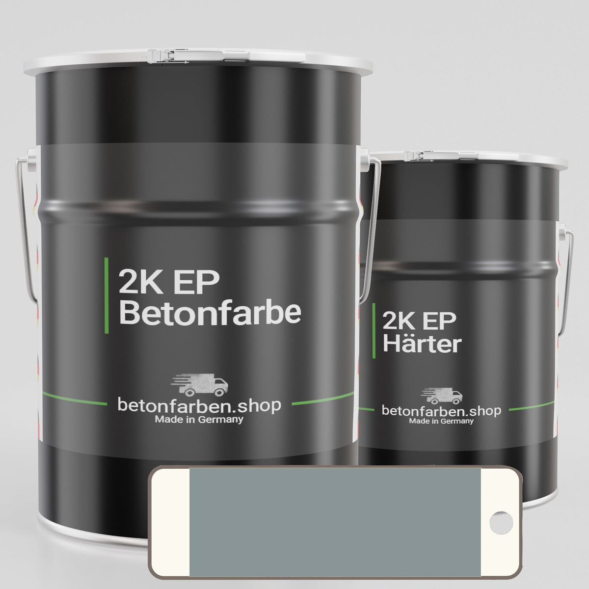 Farbmuster Betonfarbe 2K Epoxid RAL7001 Silbergrau