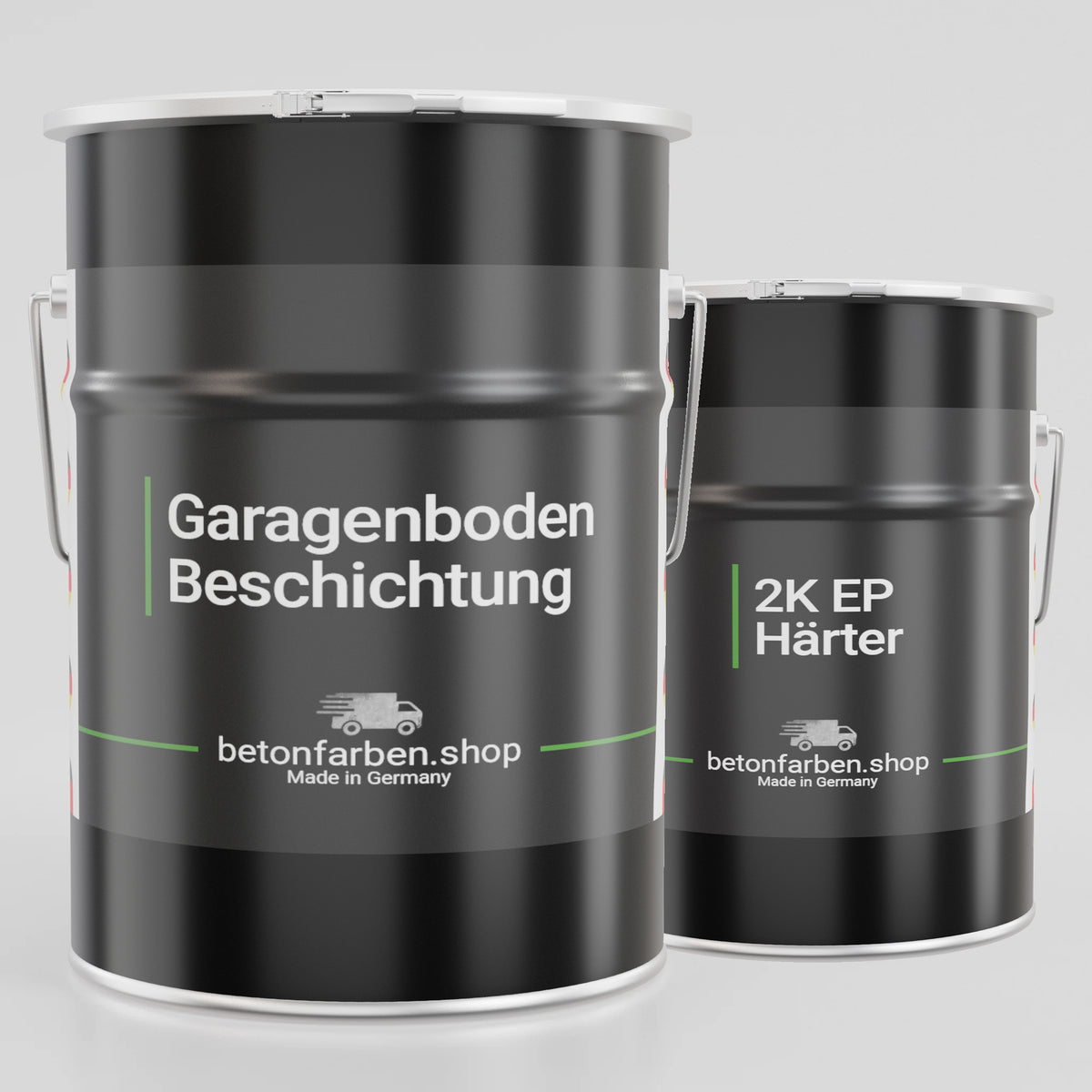Garagenboden Beschichtung 2K Epoxid | 17 Farben - 2.5kg für 15m² / RAL9010 Reinweiß