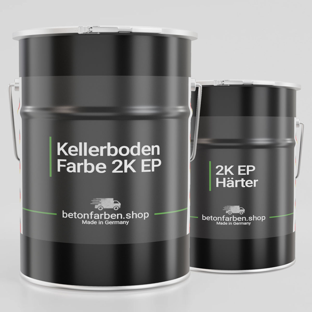 Kellerboden Farbe 2K Epoxid | Innen, Boden & Wand | 17 Farben - 2.5kg für 15m² / RAL9010 Reinweiß