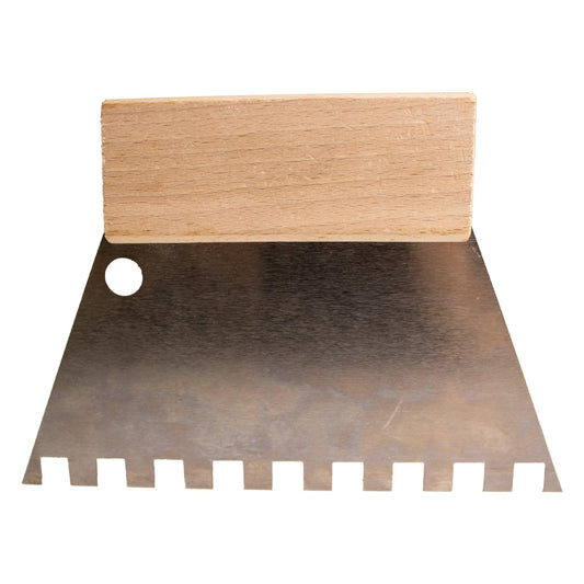 Zahnspachtel mit Holzgriff | 10mm x 10mm Zahnung - Betonfarben.Shop