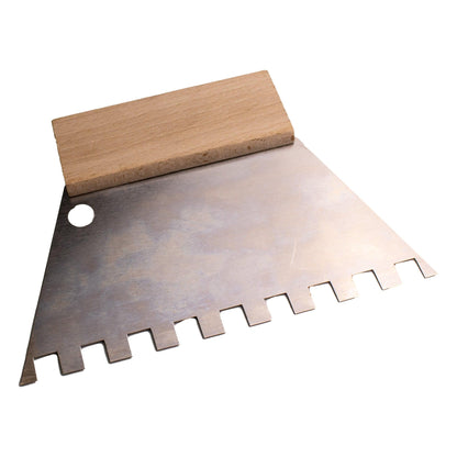 Zahnspachtel mit Holzgriff | 10mm x 10mm Zahnung - Betonfarben.Shop